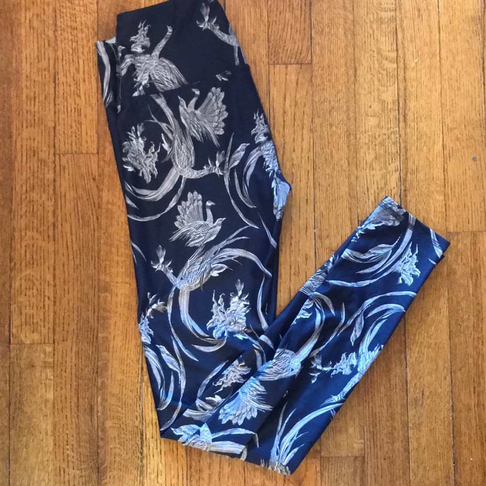Peacock print yoga pants